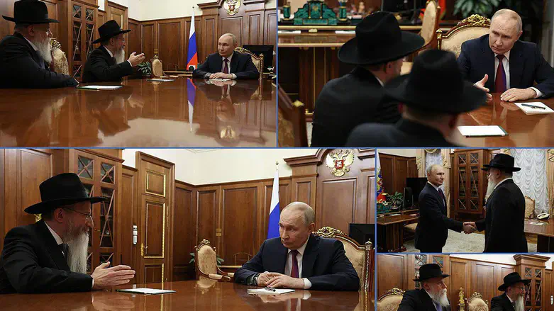 הנשיא פוטין עם הרב לאזאר