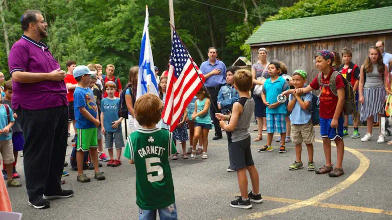 Scott Sokol, head of school at MetroWest Jewish Day School, leads morning circle in 2019.