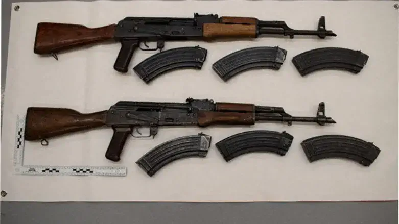 Weapons seized from the home of one of the suspects in foiled plot against UK Jews