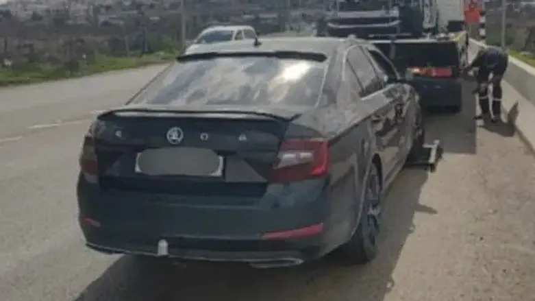 הרכב בו נהג הפלסטיני פסול הרישיון