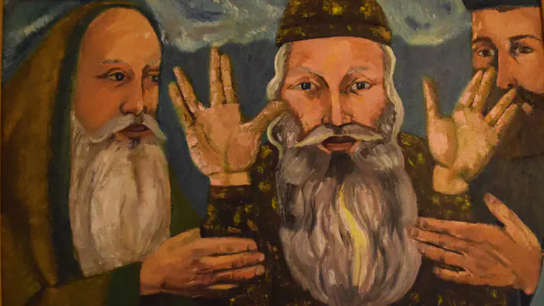 Moses, Aaron and Hur battle Amalek