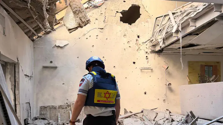 Scene of the missile strike