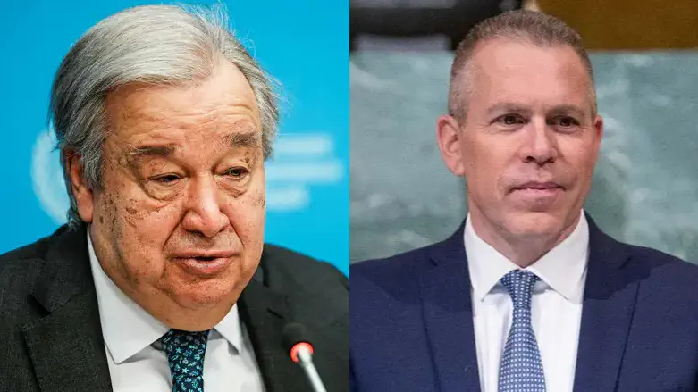 Antonio Guterres and Gilad Erdan
