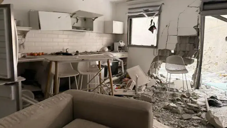 Scene of the missile strike in Eilat