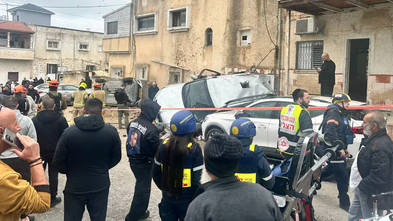 Scene of impact in Kafr Qassem