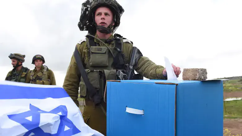 IDF Soldier voting on base