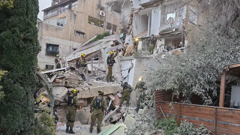 Scene of the direct missile strike on Haifa