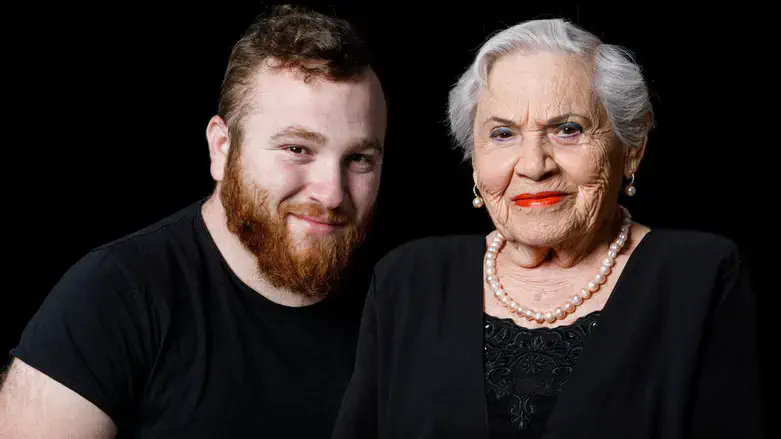 Asaf Cafri and his great-grandmother, Magda