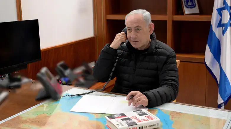 Prime Minister Benjamin Netanyahu in his office