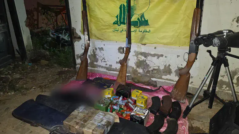 Some of weapons located by the IDF in Lebanon