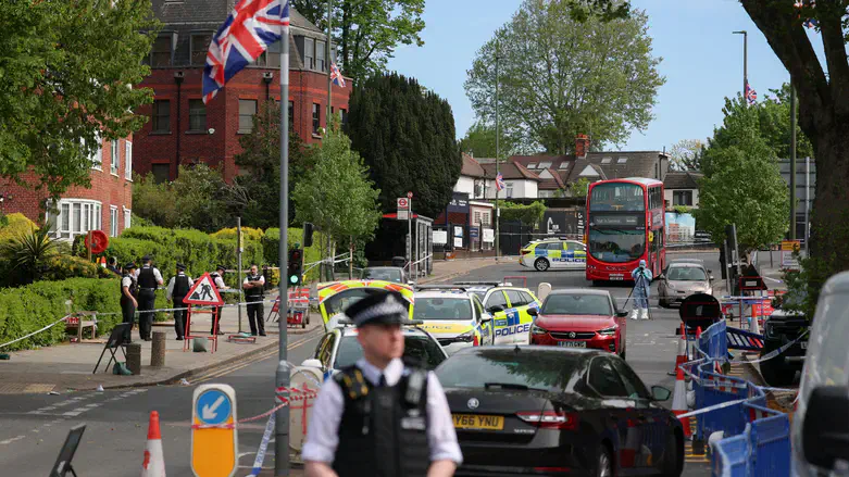 Police at the scene in Golders Green, London