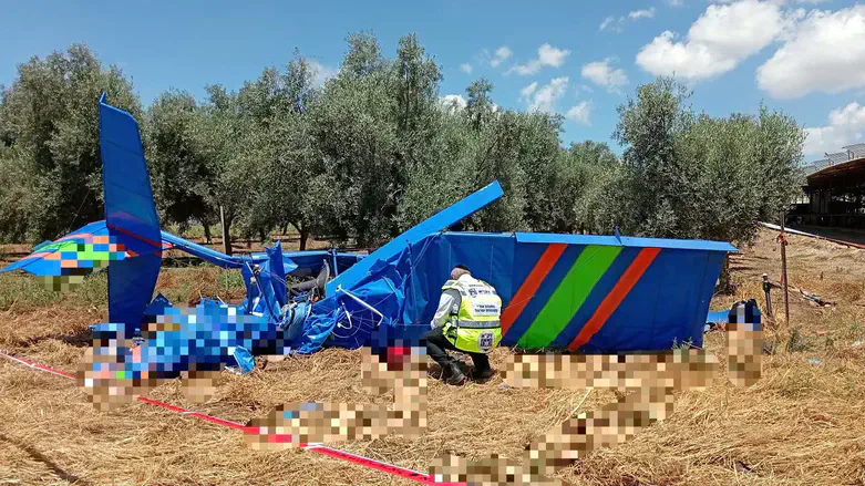 זירת התרסקות המטוס הקל
