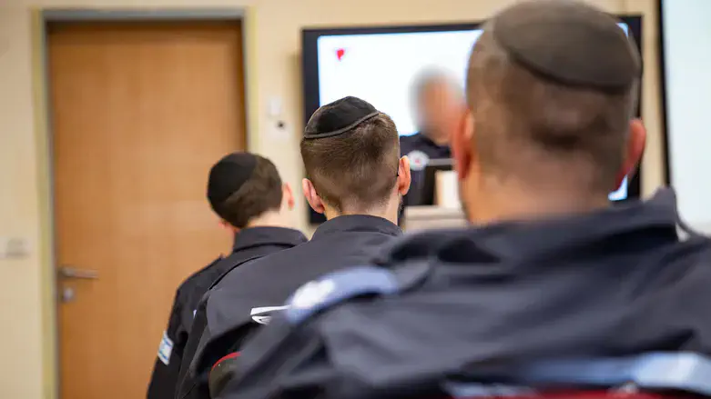 Haredi soldiers at the Tel Nof base