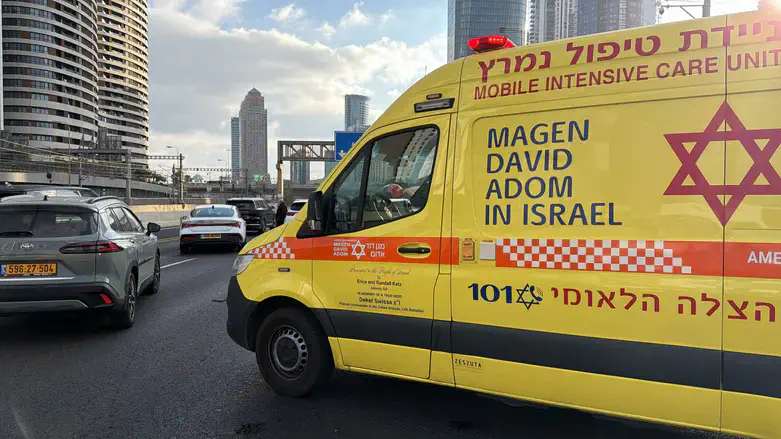 זירת התאונה בנתיבי איילון