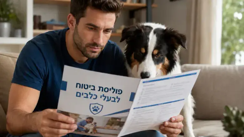 Dog and owner, illustration