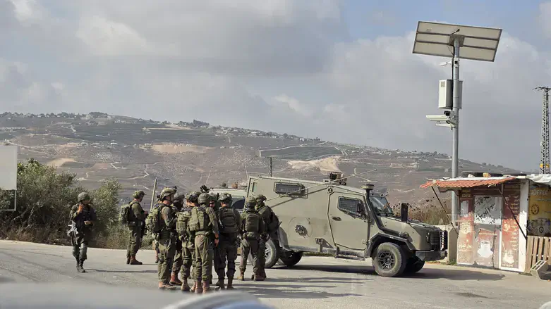 Security forces at the site of the attack