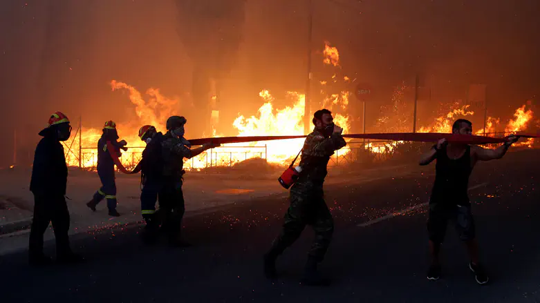 fire in Greece (illustration)
