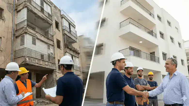 קבלן לחזית הבניין