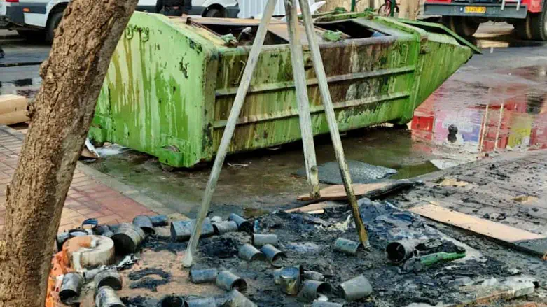 Scene of the fire in Beitar Illit