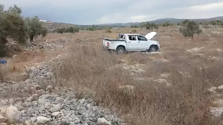 Scene of the ramming attack in Samaria