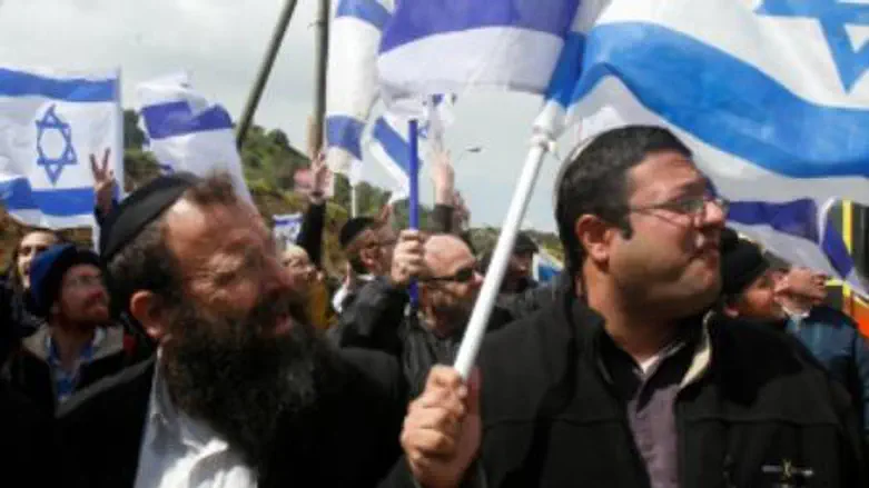 Marzel (left) and Ben Gvir at Umm el-Fahm ral