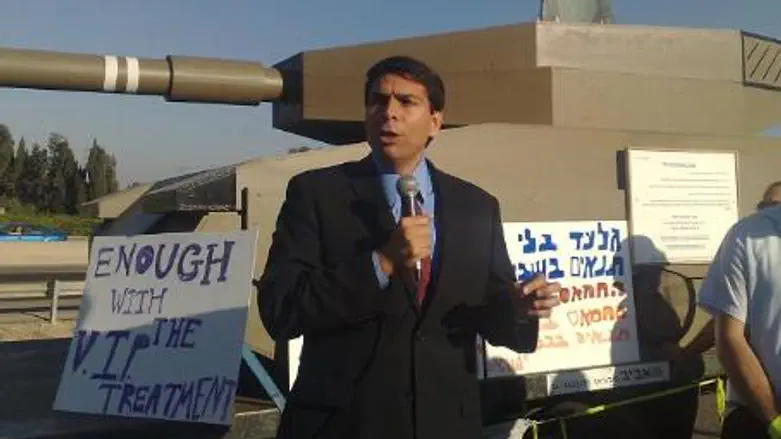 MK Danon at protest outside prison
