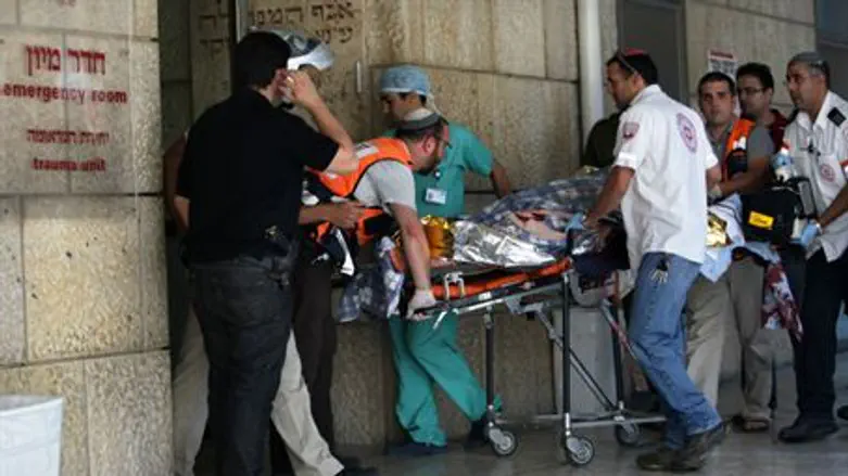 Wounded soldier rushed to hospital