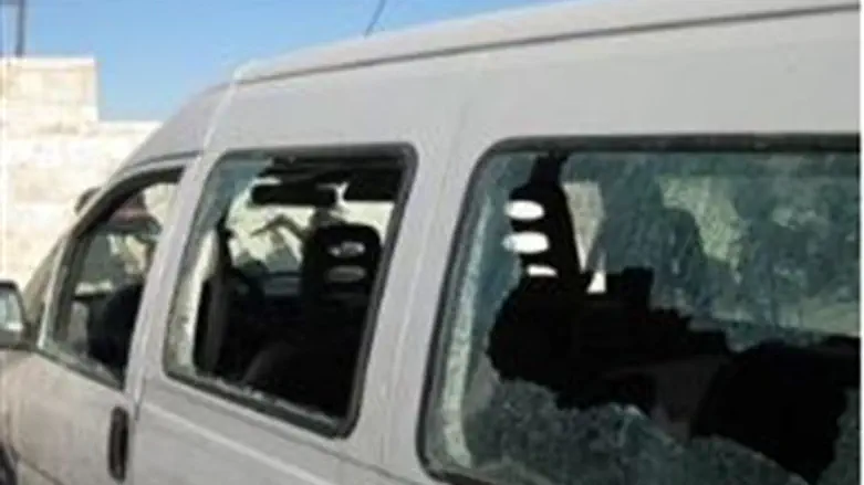 Piltz's vehicle after attack in Shiloach.