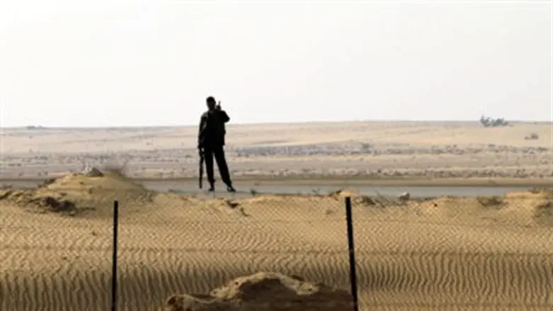 Egyptian soldier as seen from Israeli side of