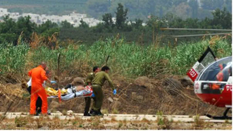 Evacuating the wounded.