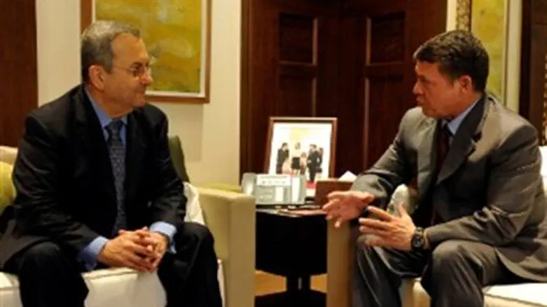 Barak and Abdullah in Jordan on Sunday