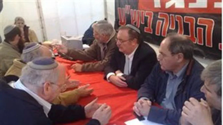 Hershkowitz in protest tent