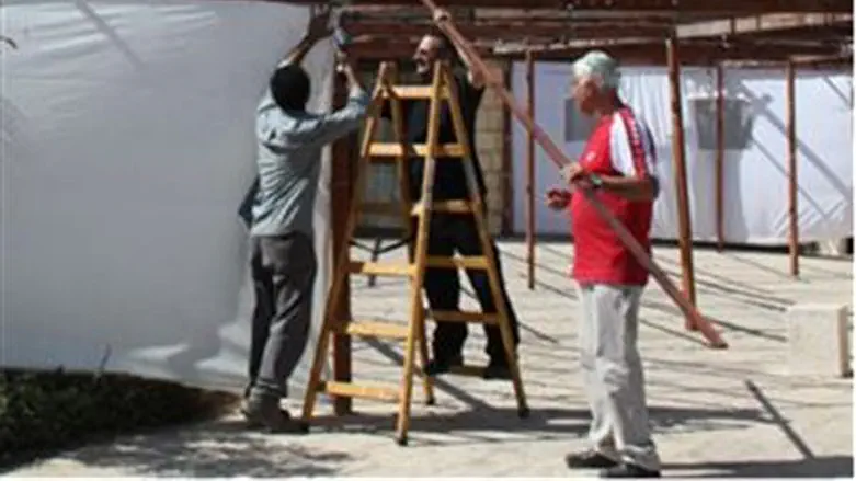 Building a Sukkah (illustrative)