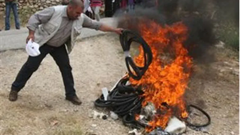 Burning Israeli goods