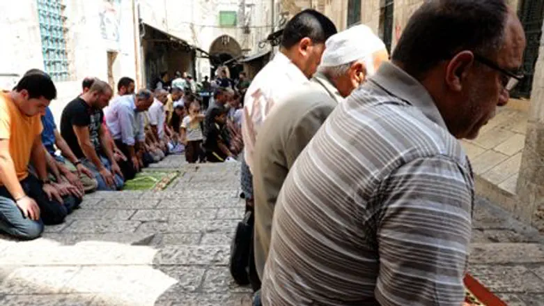 Muslims praying
