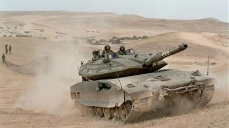Merkava tank in action
