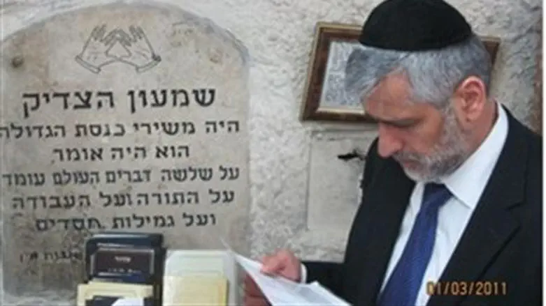 MK Yishai at Shimon HaTzadik Tomb