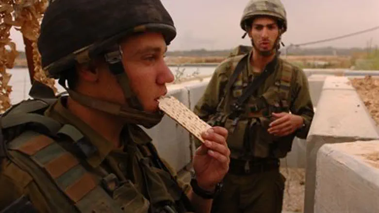 Feeling the crunch: guard duty with matza.