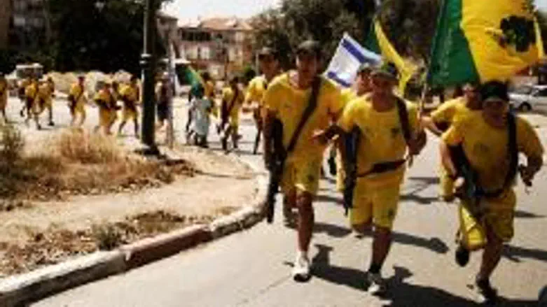 Golani flag in the Golani Run, 2009