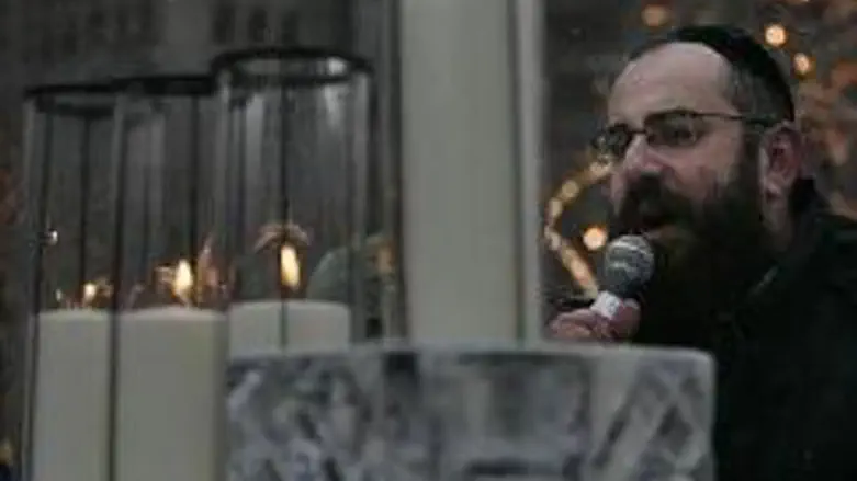 A Chabad ice menorah