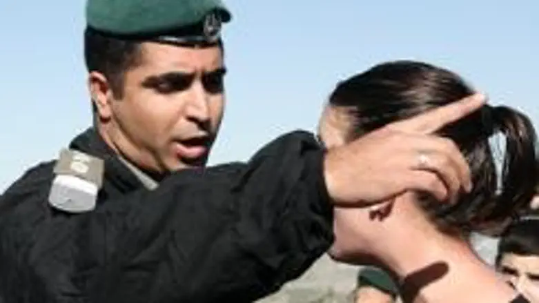 Border Policeman and protestor