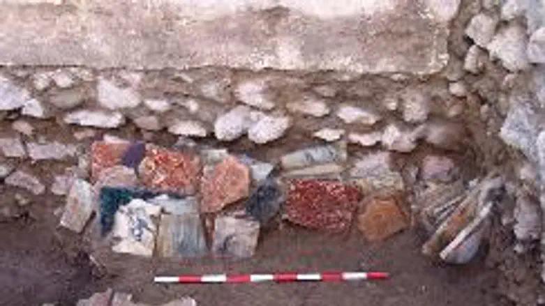 Lovely ancient colored marble in Akko