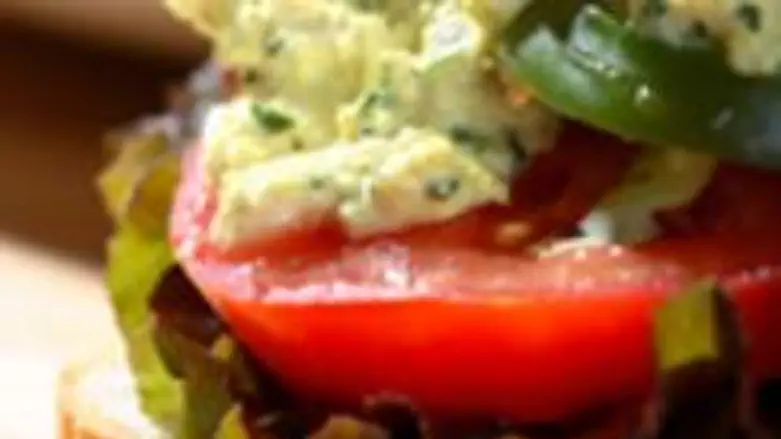 Kosher egg salad sandwich at KosherFest