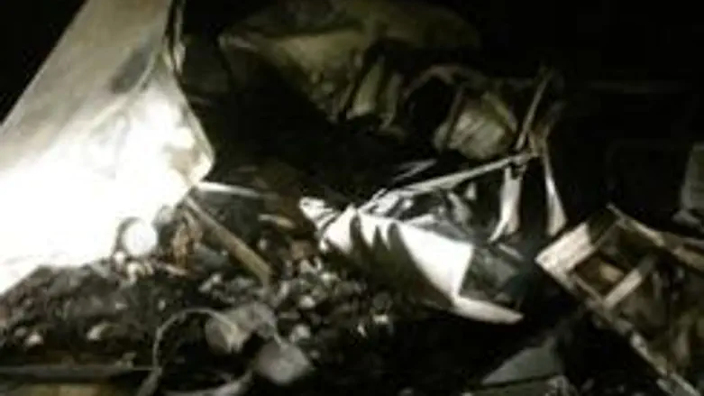 Remnants of burnt house in Havat Gilad