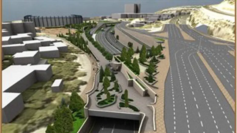 הדמיית כביש בגין