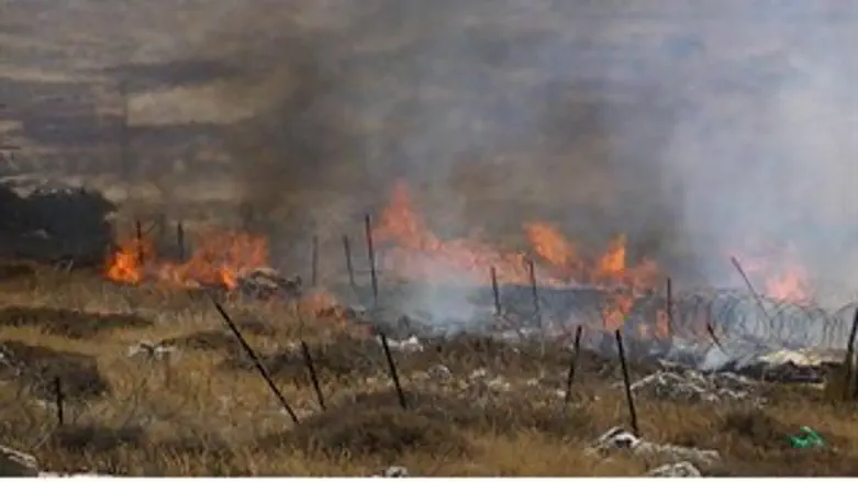 שוטרי מג"ב גרמו לשריפה ברמת מגרון