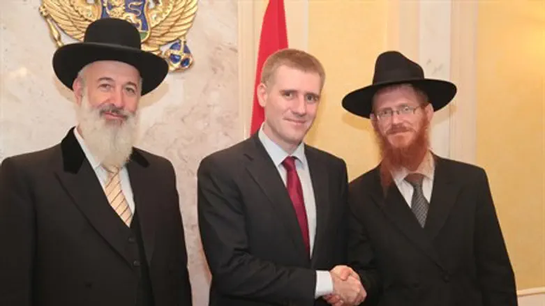 PM Luksic, Chief Rabbi Metzger, Rabbi Kaplan