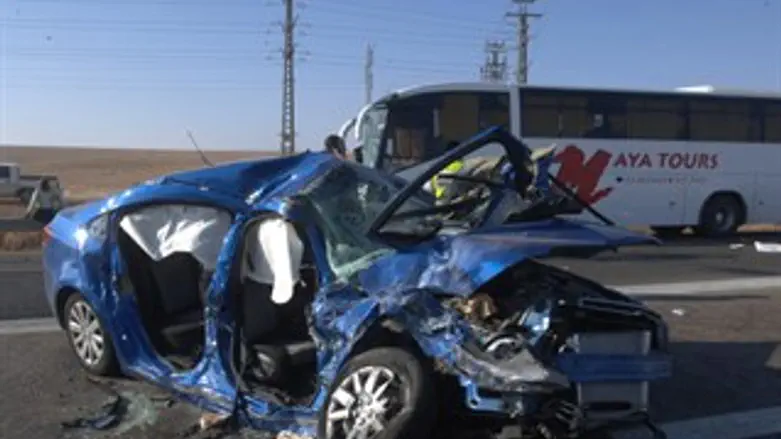 זירת התאונה בתל ערד