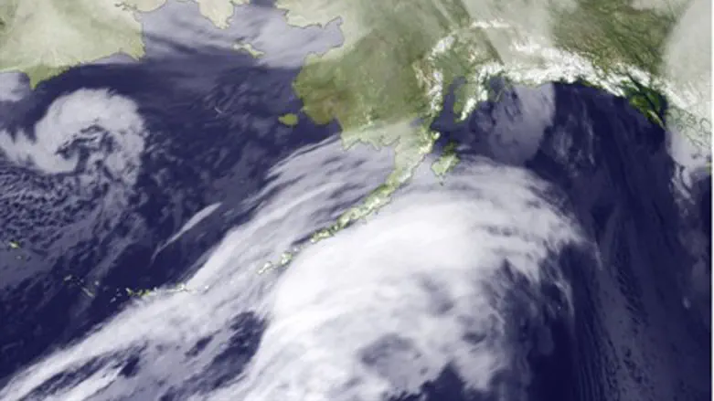 NOAA satellite photo shows storm over Bering