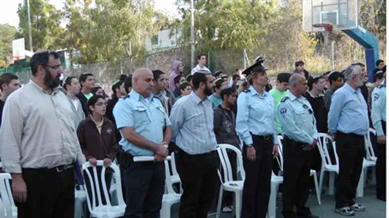 Police officers and yeshiva students